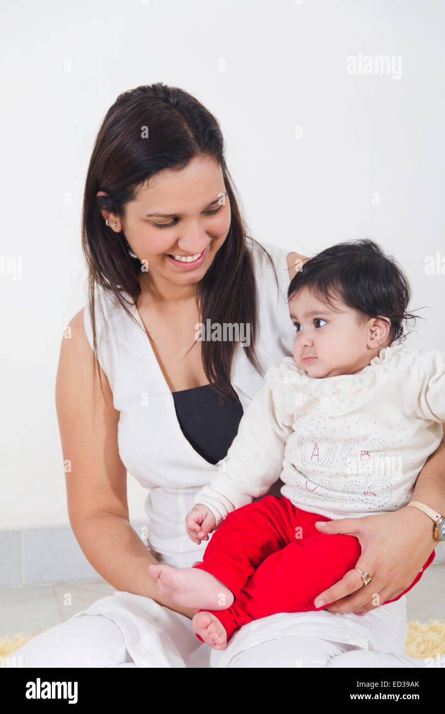 indian Mother New Beginning baby caring Stock Photo