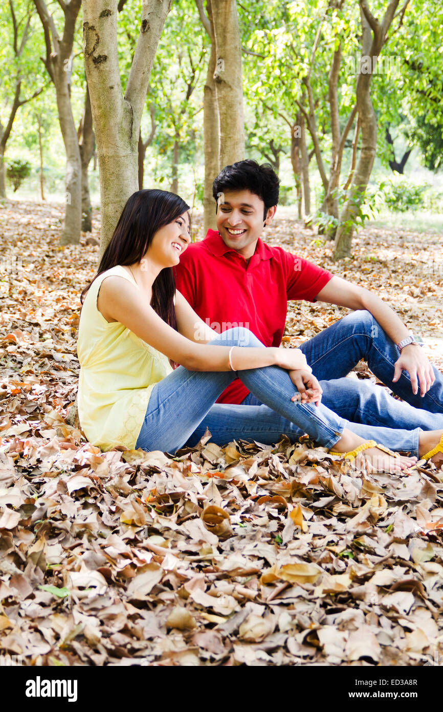 indian Beautiful couple park Romance Stock Photo - Alamy