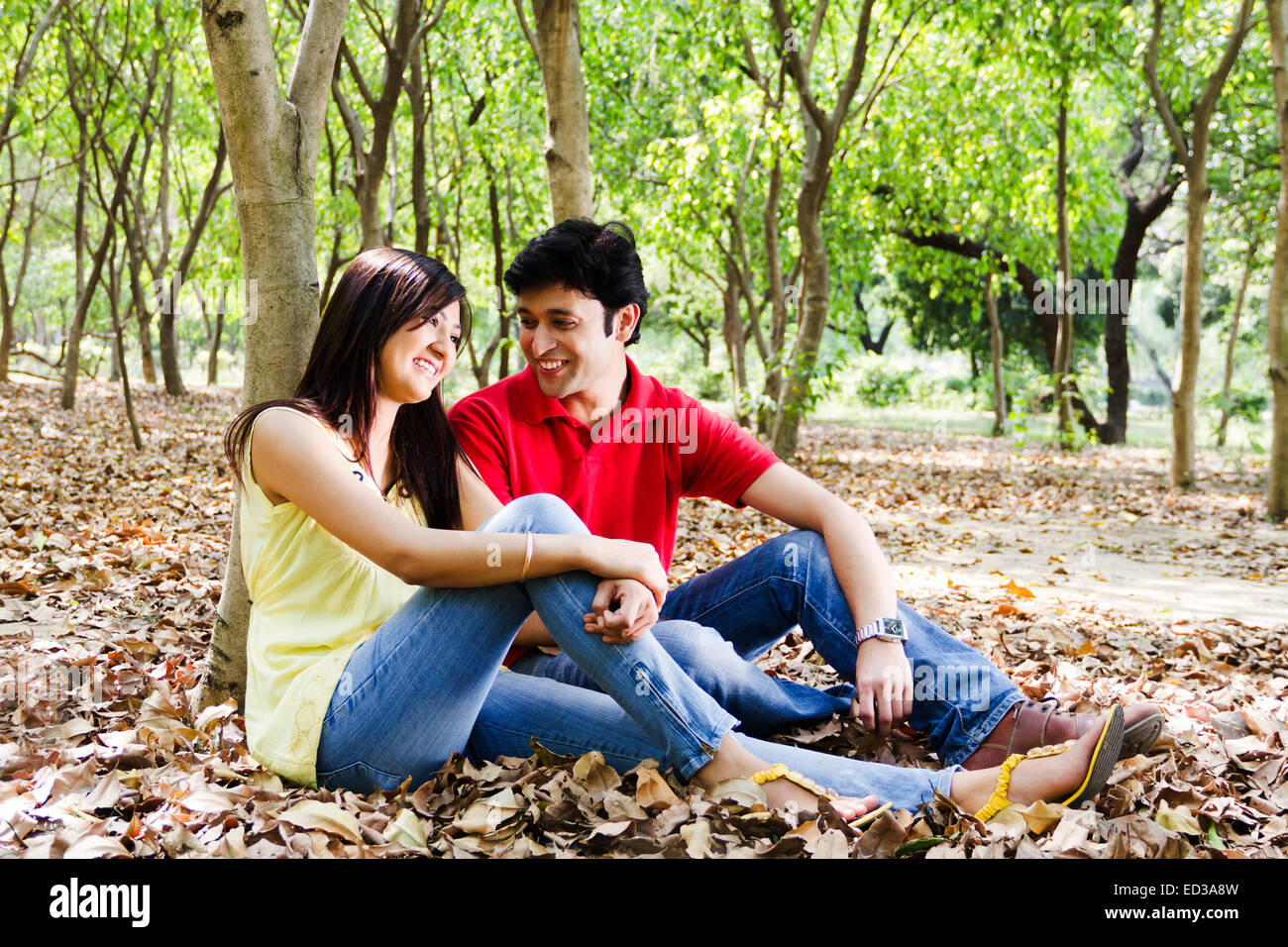 indian Beautiful couple park Romance Stock Photo - Alamy