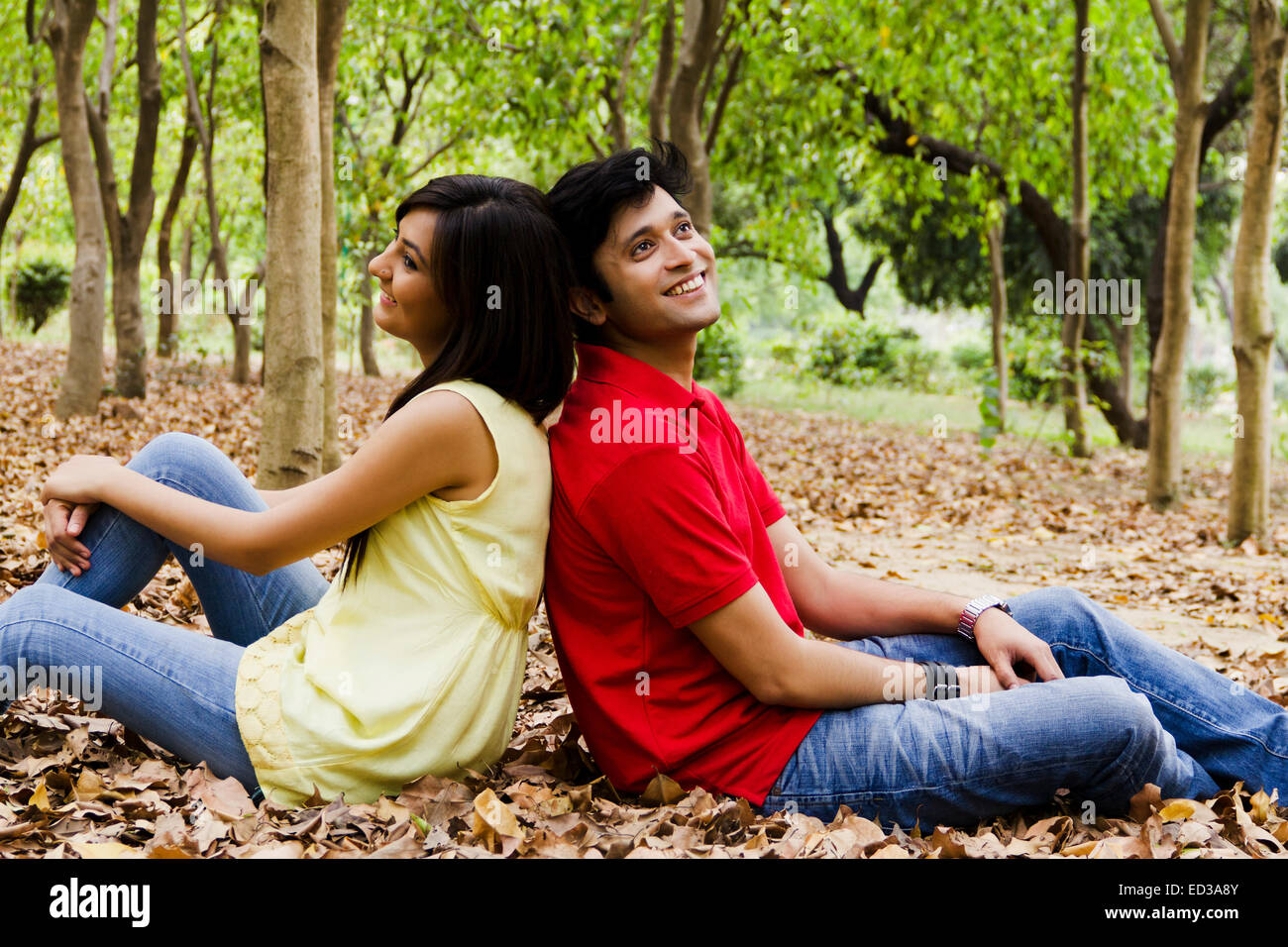 indian Beautiful couple park Romance Stock Photo - Alamy
