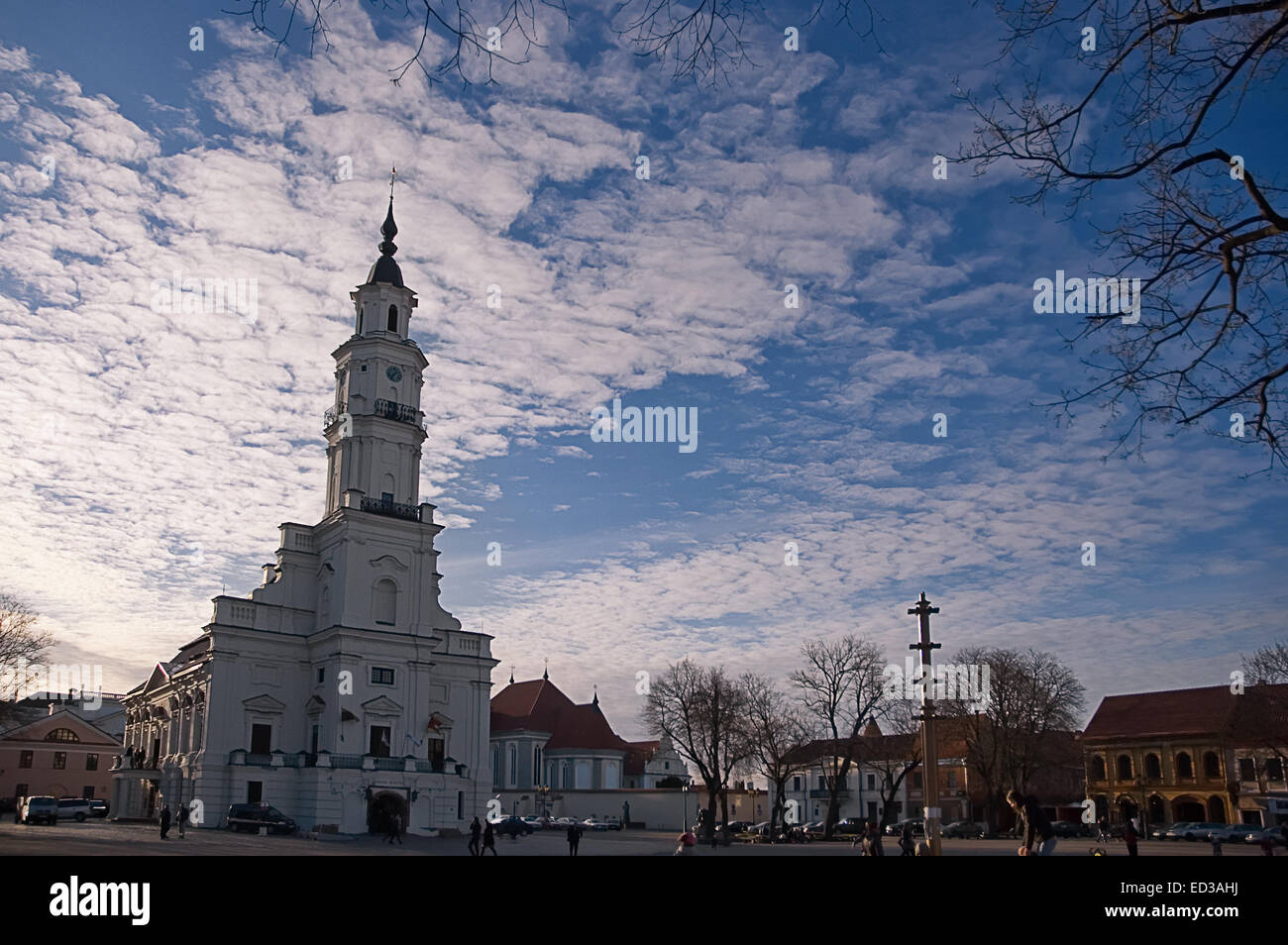 The Old Town Hall (in Lithuanian Rotuse) is located at the center of a picturesque square, which in the past was the center of O Stock Photo