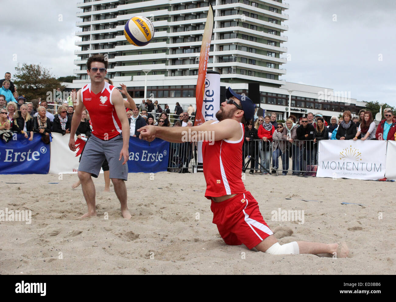 8th annual Beach Volleyball StarCup with celebrities from TV shows Verbotene Liebe, Sturm der Liebe, Rote