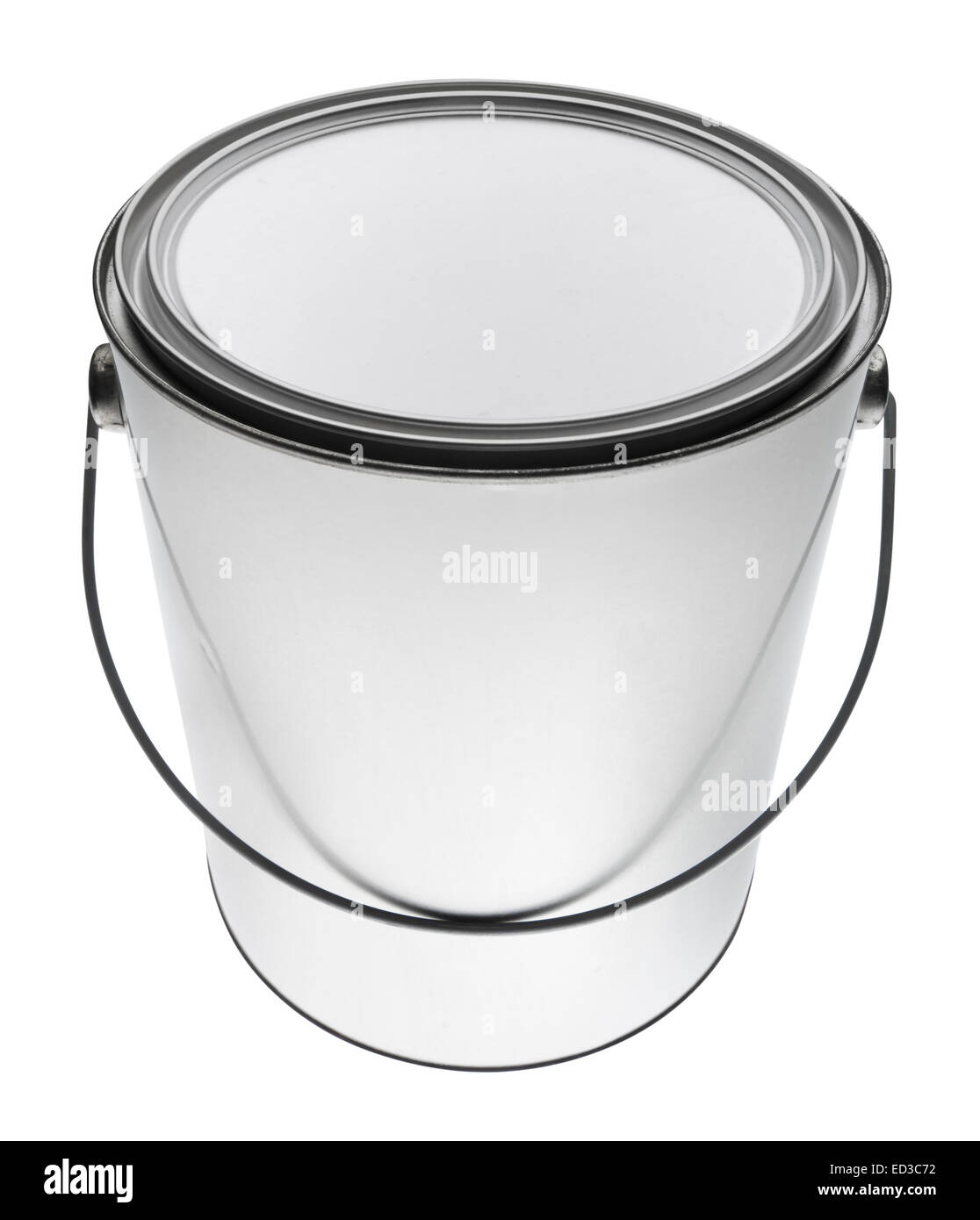 Metal gallon paint can with blank front for label and type, isolated