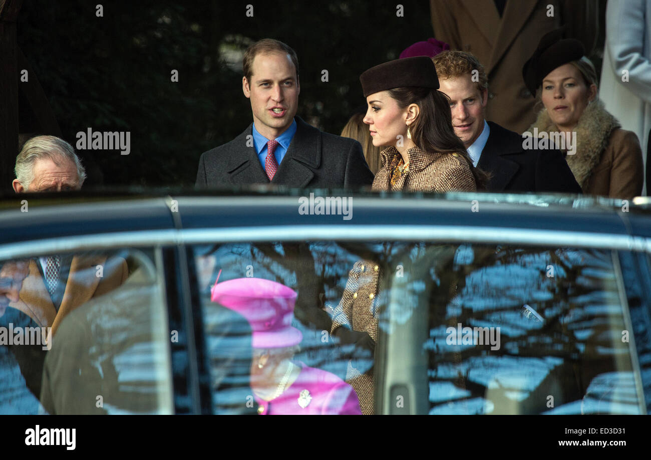 Sandringham, UK. 25th Dec, 2014. The Royal Family attend the