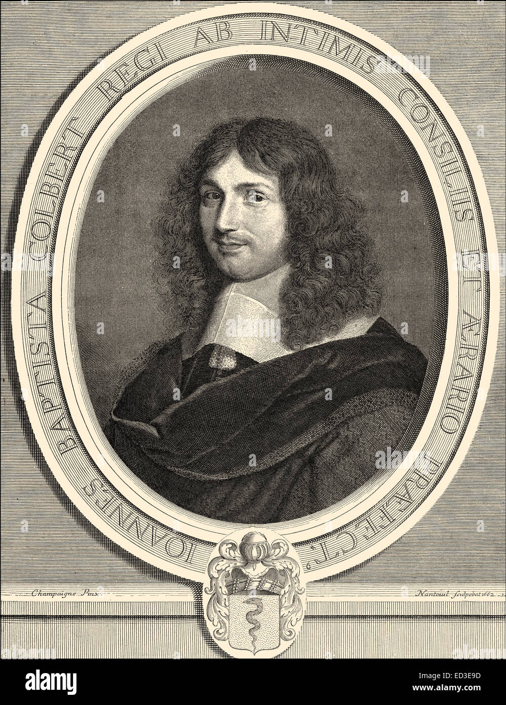 Jean-Baptiste Colbert, Marquis de Seignelay, 1619 - 1683, a French statesman and finance minister, founder of mercantilism or Co Stock Photo