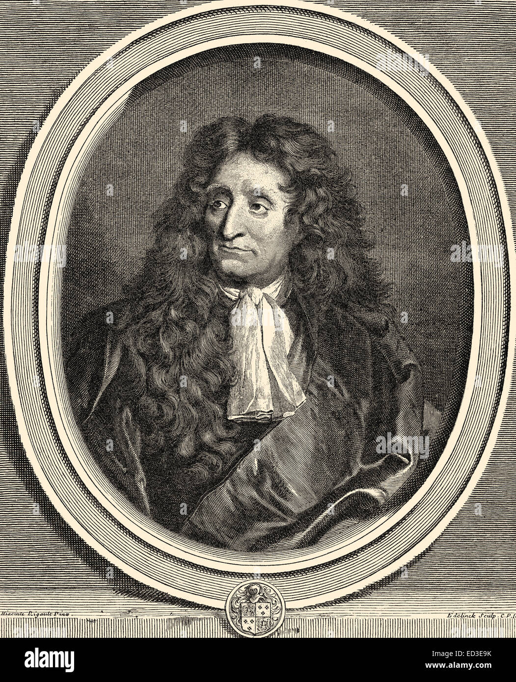 Jean de La Fontaine, 1621 - 1695, a French writer, Portrait von Jean de La Fontaine, 1621 - 1695, ein französischer Schriftstell Stock Photo