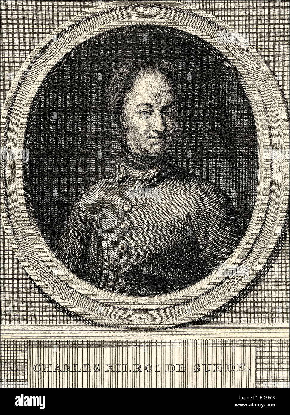 portrait of Charles XII or Carl of Sweden, Carolus Rex, 1682 1718