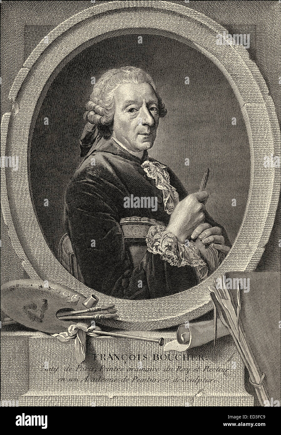 François Boucher, 1703 - 1770, a French painter in the Rococo style, the First Painter of the King Louis XV, François Boucher, 1 Stock Photo