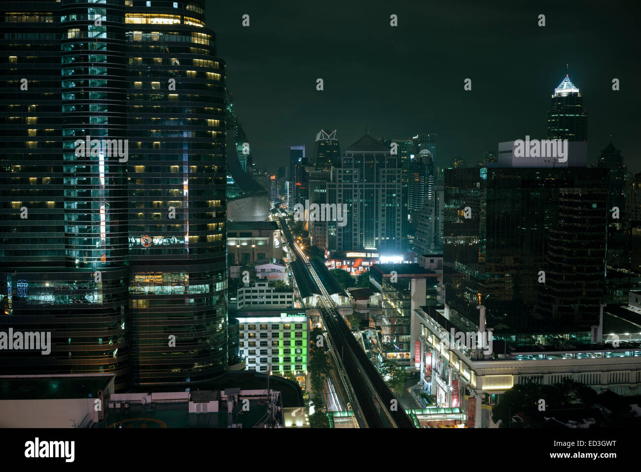 Bangkok city at night Stock Photo - Alamy