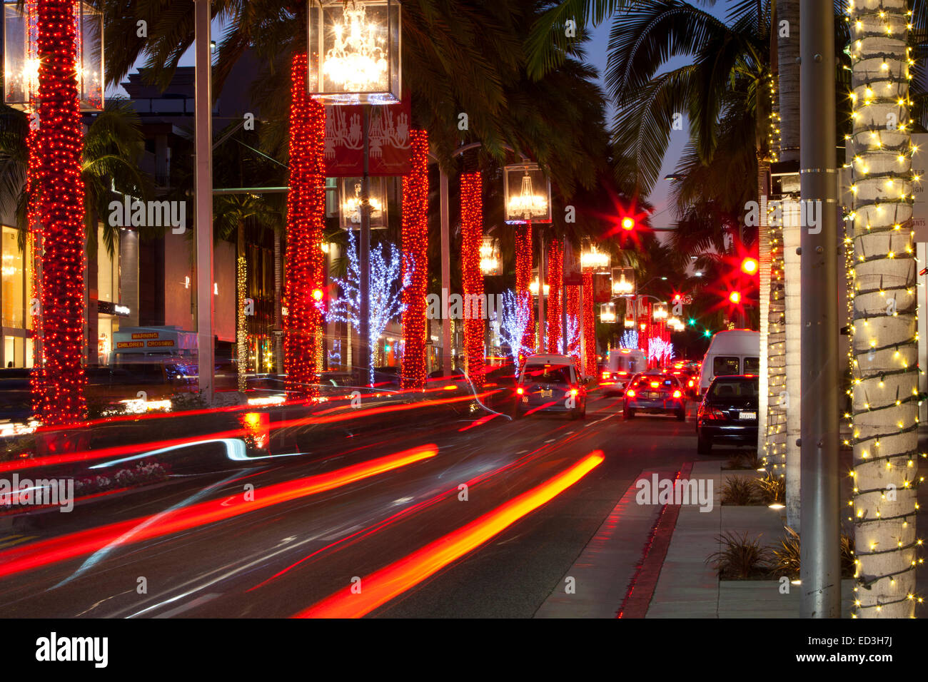 Dior Rodeo Drive Beverly Hills Christmas, Stock Video