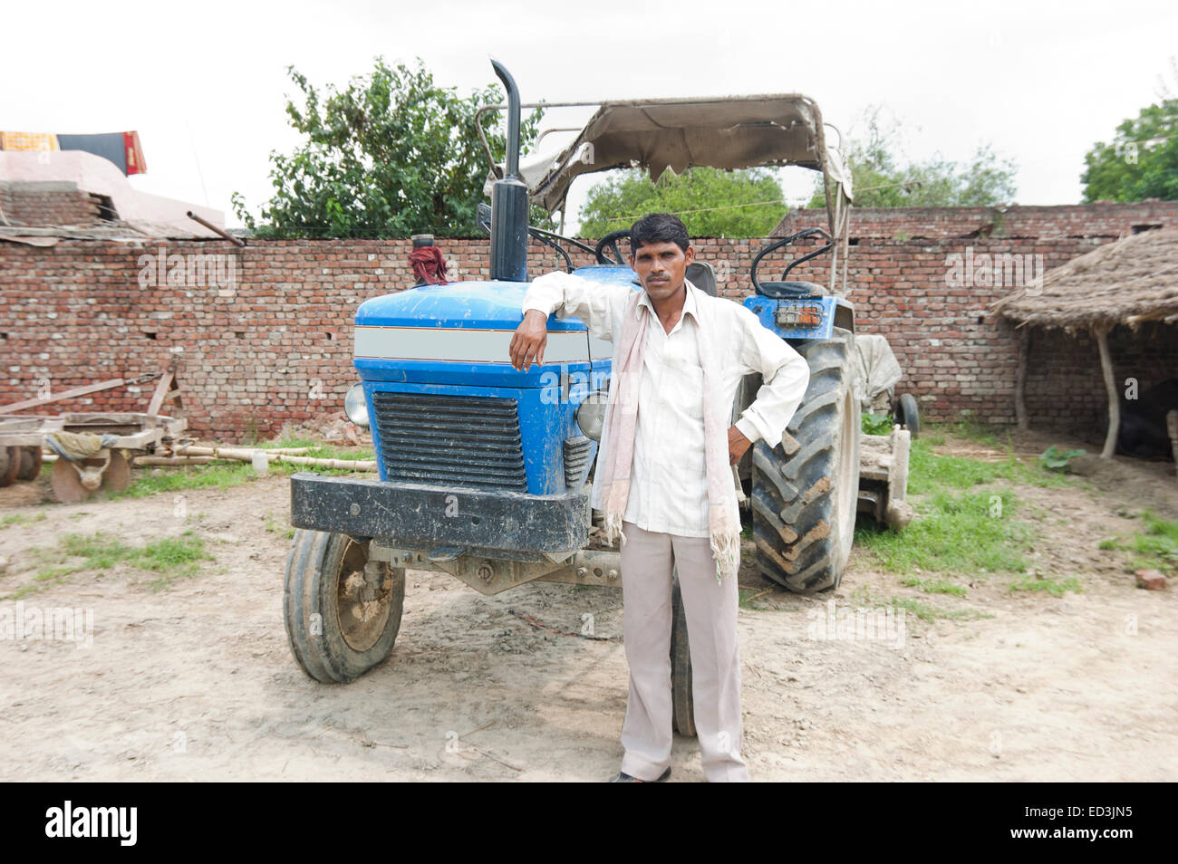 1 indian rural Farmer standing Stock Photo - Alamy