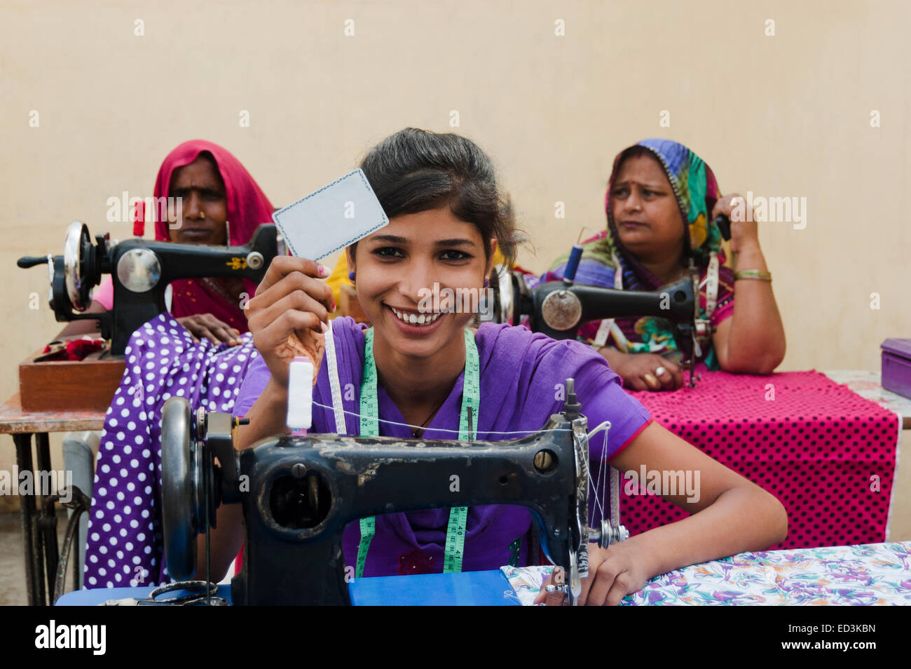 indian rural Tailor Worker Stock Photo