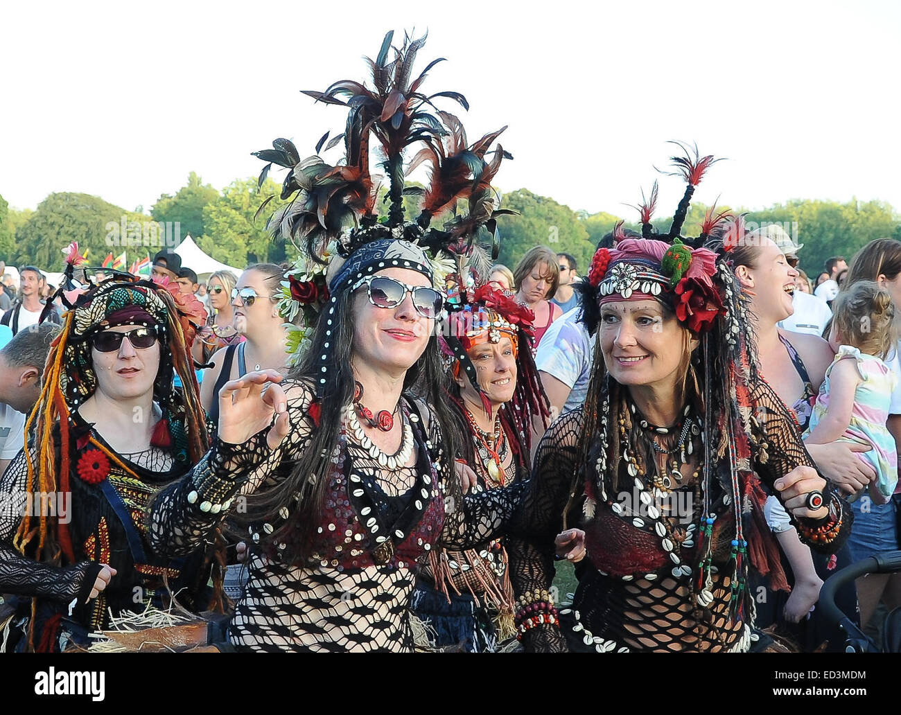 Africa Oye festival at Sefton Park is the UK's largest free festival which celebrates African culture and music  Where: Liverpool, United Kingdom When: 22 Jun 2014 Stock Photo