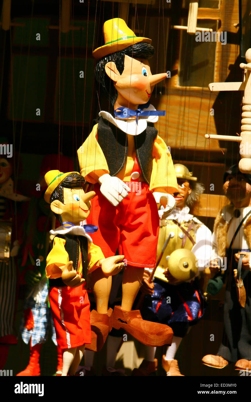 Puppets in Prague. Particular of a Puppet in touristic market in Prague