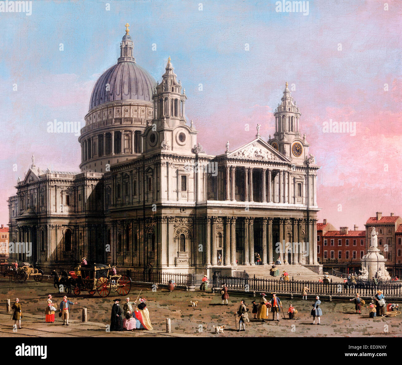 Canaletto aka Giovanni Antonio Canal, St. Paul's Cathedral. Circa 1754. Oil on canvas. Yale Center for British Art, New Haven Stock Photo