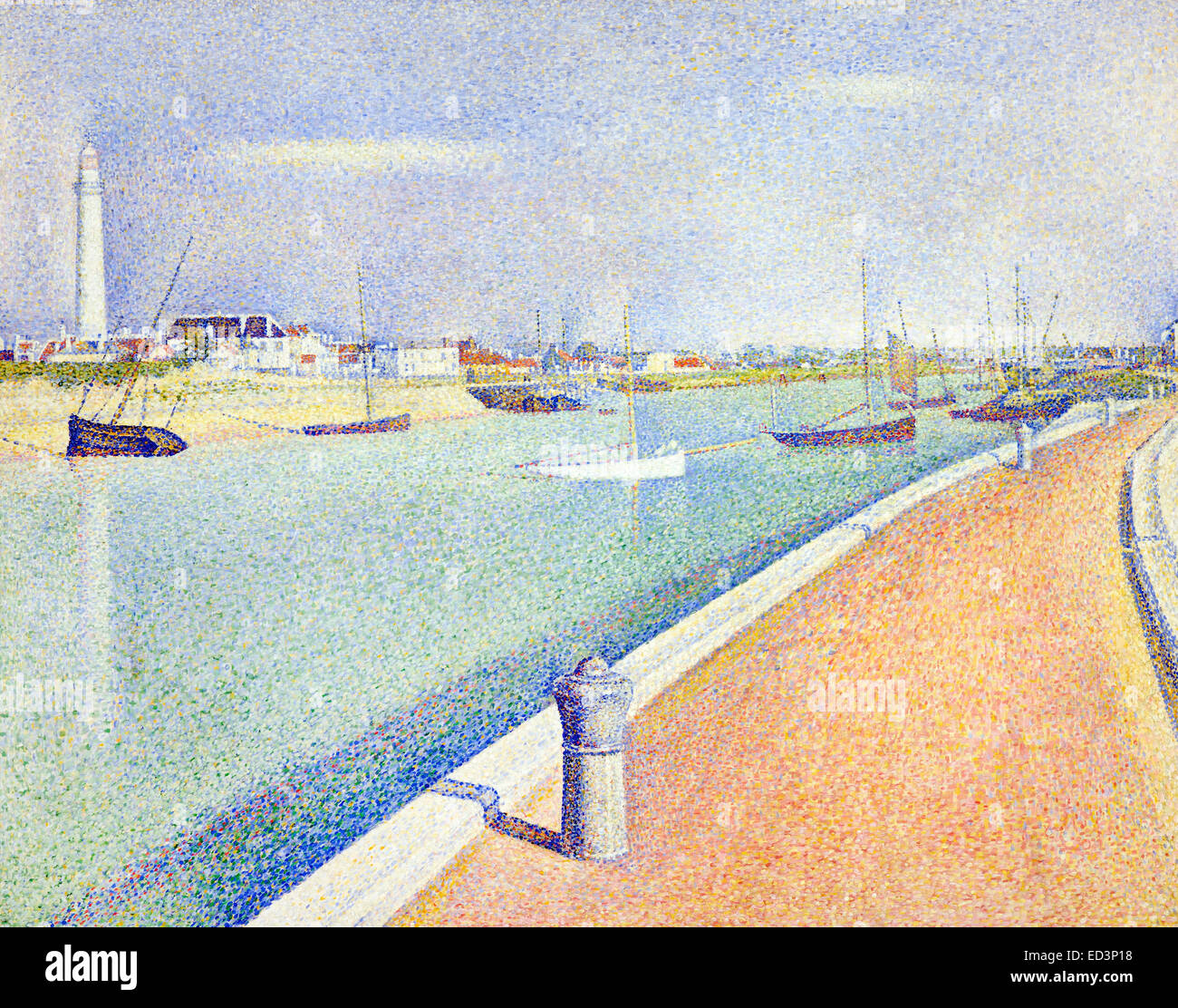 Georges Seurat, The Channel of Gravelines, Petit Fort Philippe 1890 Oil on canvas. Indianapolis Museum of Art, USA. Stock Photo