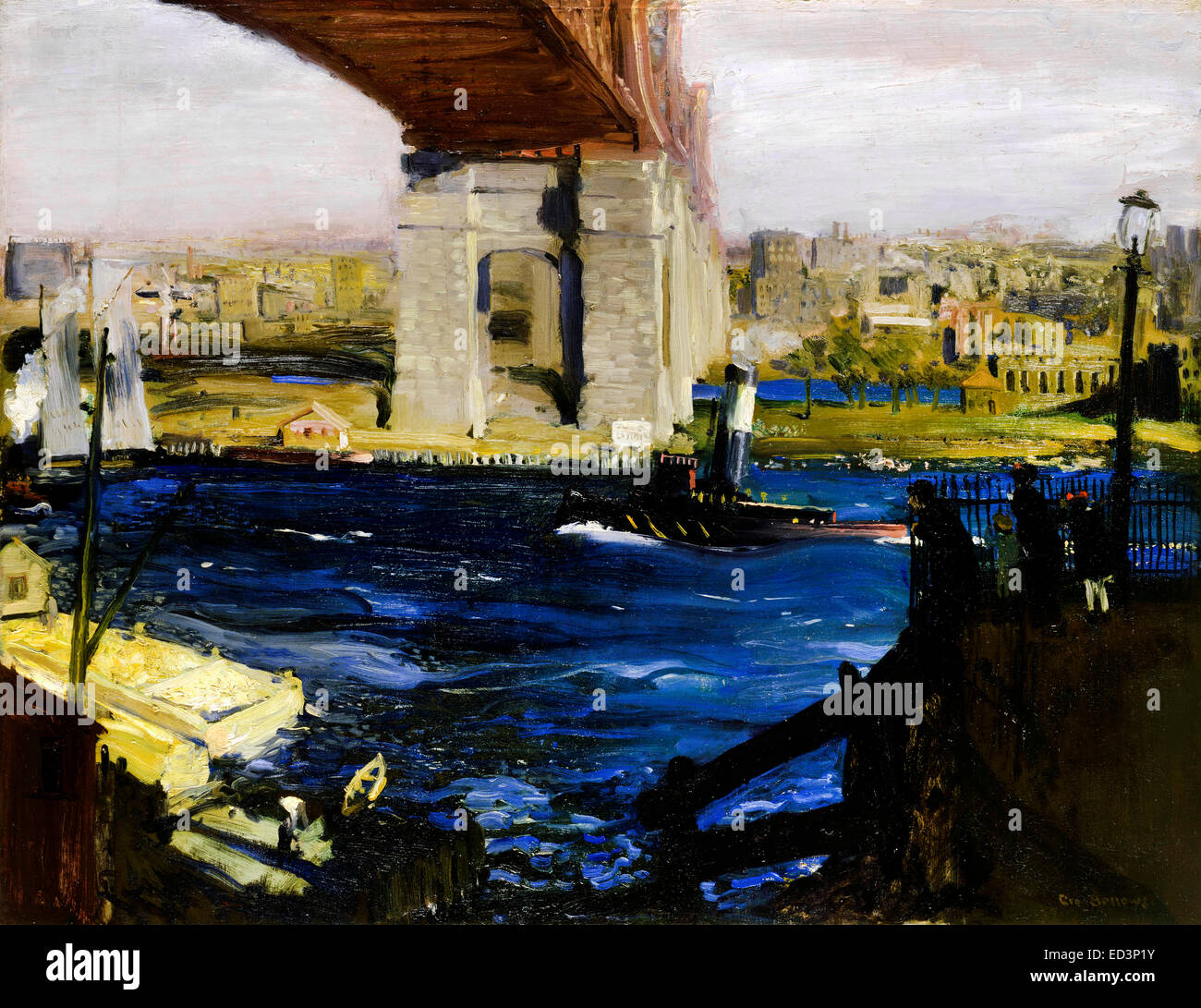 George Bellows, Bridge, Blackwell’s Island 1909 Oil on canvas. Toledo Museum of Art, Toledo, Ohio, USA. Stock Photo