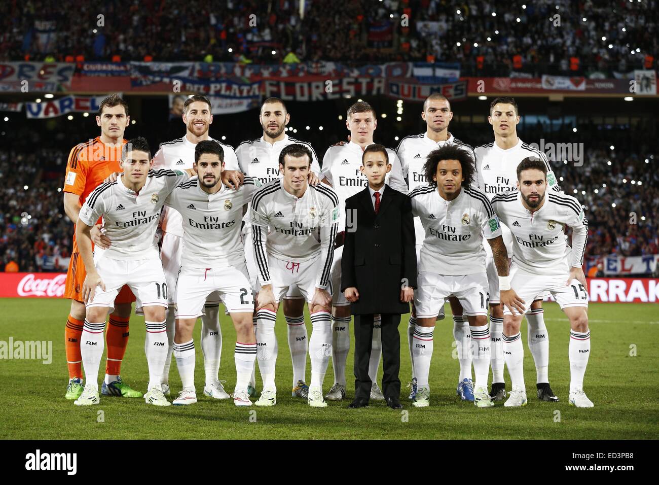 Marrakech, Morroco. 20th Dec, 2014. Real Madrid team group line-up (Real) Football/Soccer : His Royal Highness Prince Moulay Hassan, Crown Prince of Morocco with Real Madrid team group on FIFA Club World Cup Morroco 2014 final match between Real Madrid CF 2-0 CA San Lorenzo de Almagro at the Grand Stade de Marrakech in Marrakech, Morroco . © Mutsu Kawamori/AFLO/Alamy Live News Stock Photo