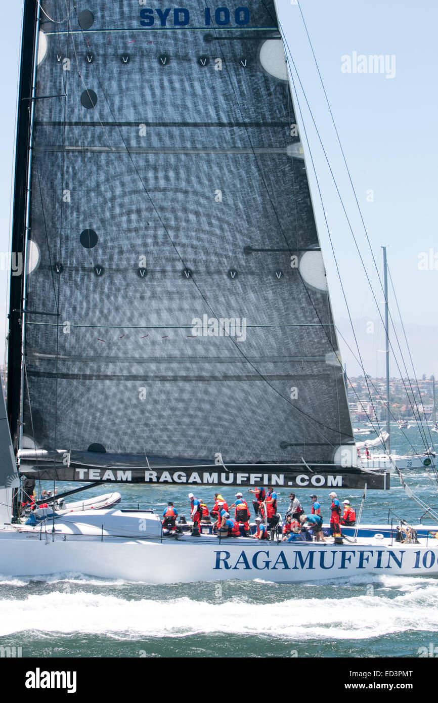 Sydney, Australia. 26th December, 2014. Start of 70th Sydney to Hobart Yacht Race in Sydney Sydney, Australia. 26th December, 2014. Start of 70th Sydney to Hobart Yacht Race in Sydney