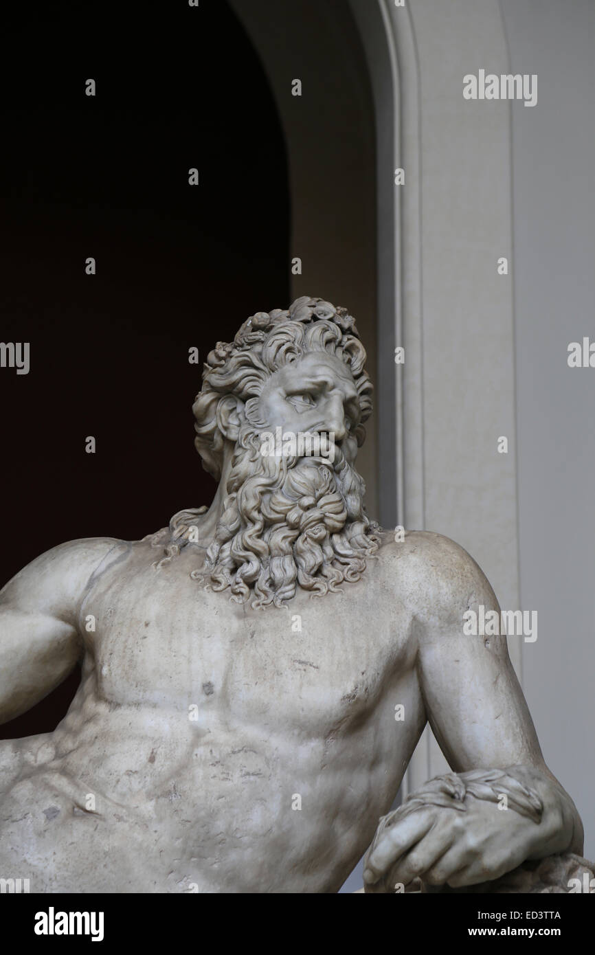 Imperial Roman era. Times of the Emperor Hadrian. 2nd century. Sculpture of a river god Arno (or Tigris). Vatican Museums. Stock Photo