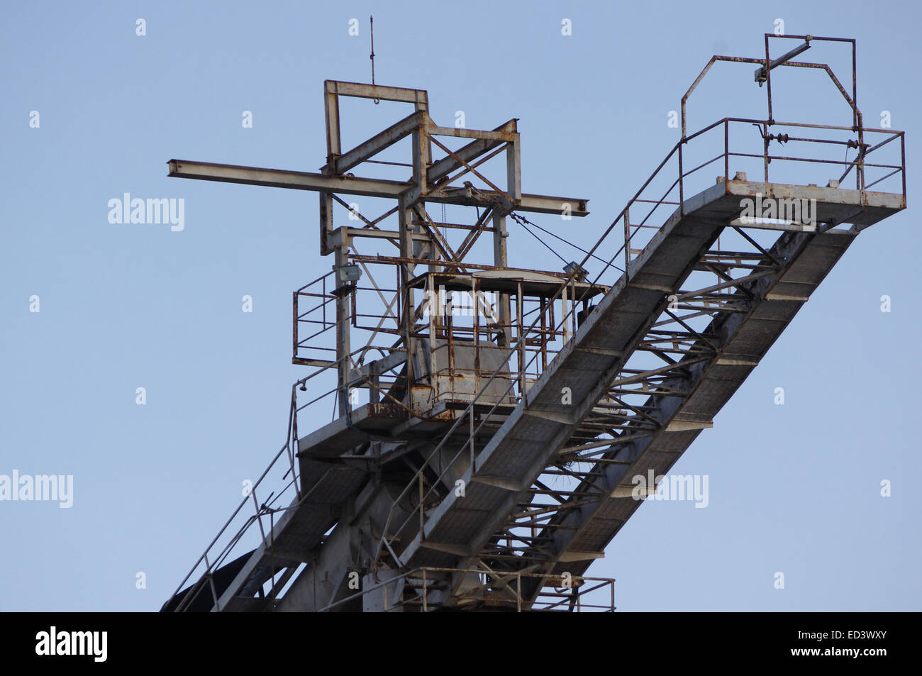Industrial architecture. Machine used for the extraction of salt Stock Photo