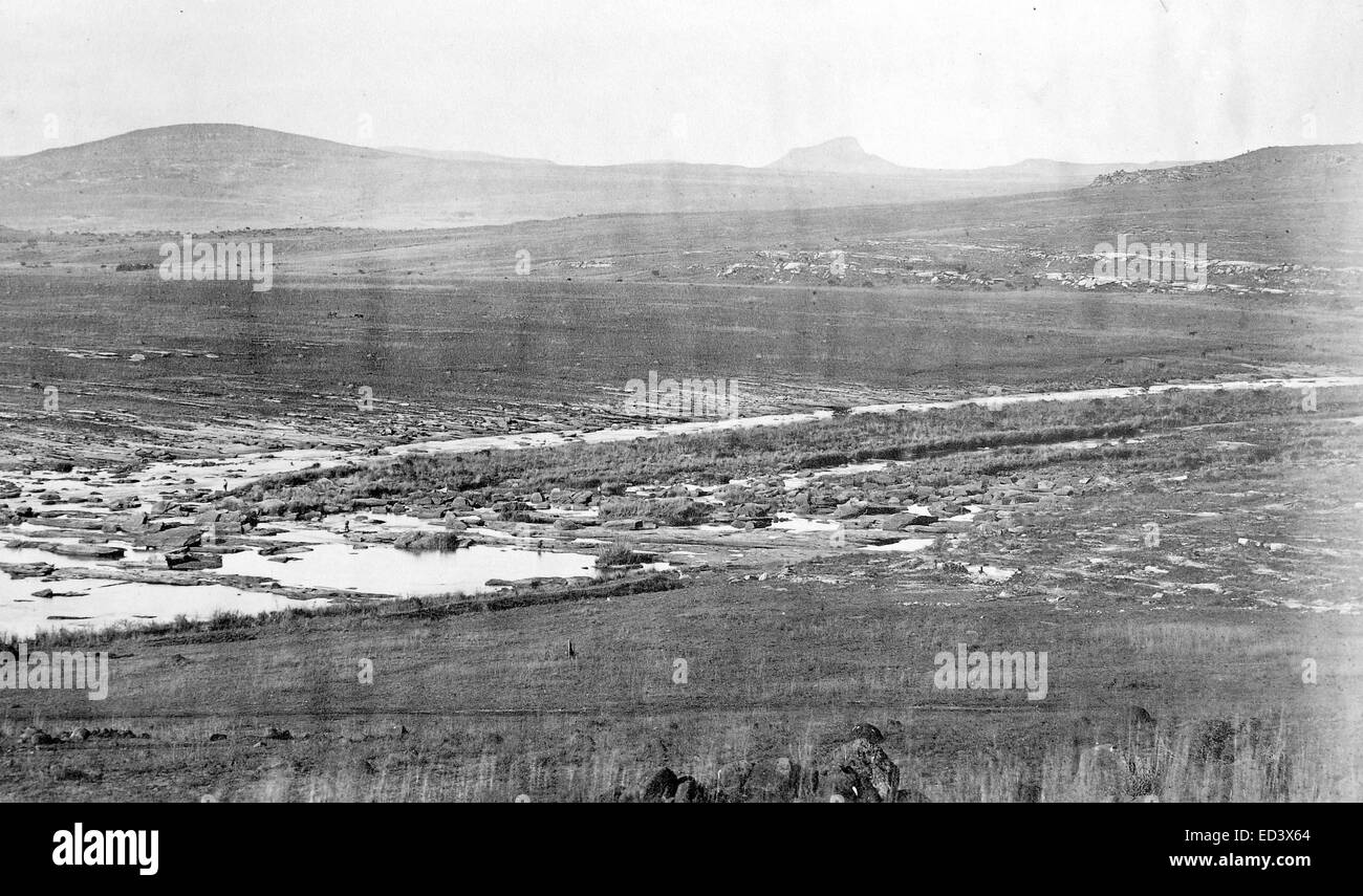 Victorian the river crossing at Rorke's Drift site of the famous Zulu War battle Stock Photo