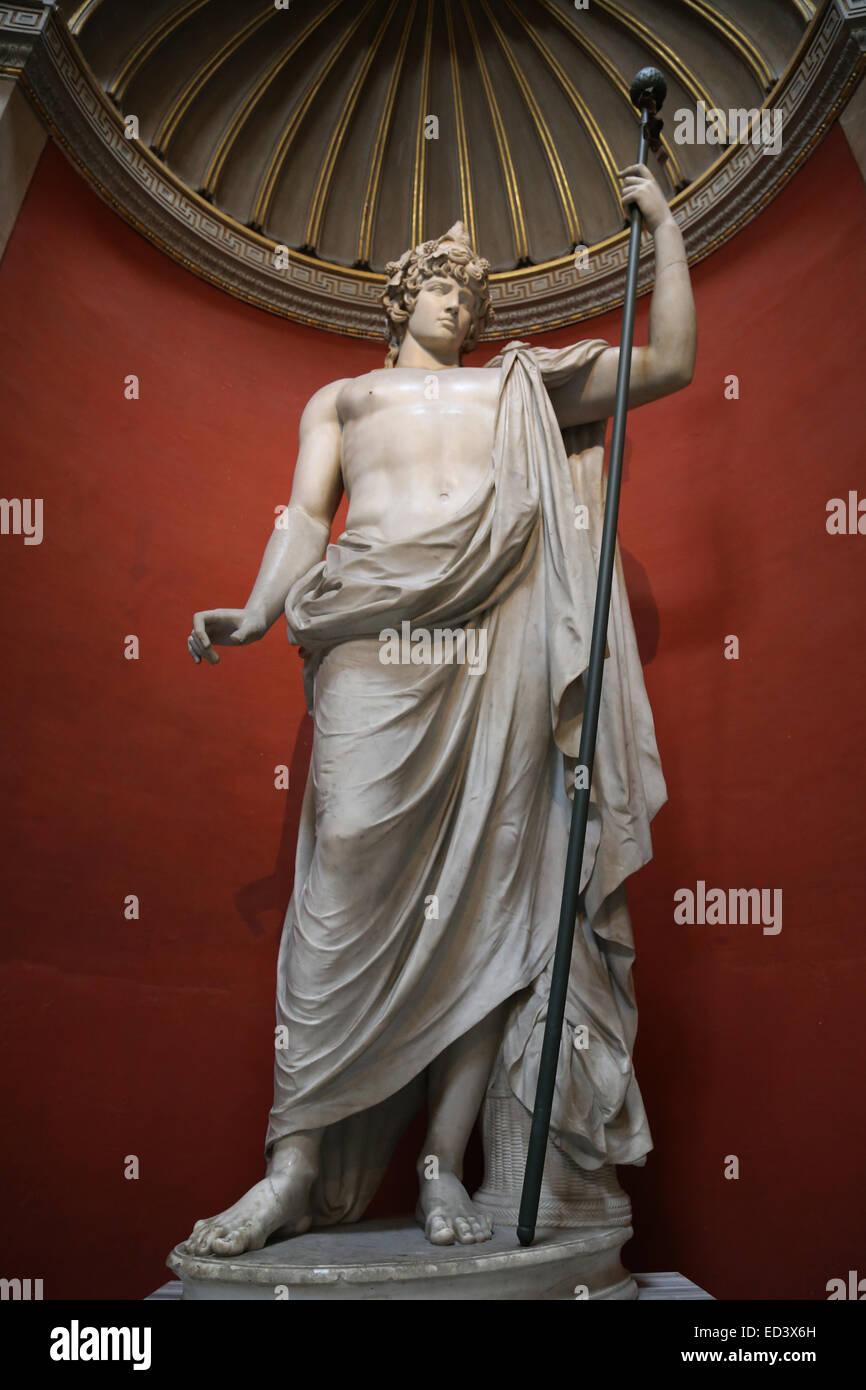 Antinous (111-130). Bithynian Greek youth. Favourite or lover of the emperor Hadrian. Colossal sculpture The Braschi Antinous. Stock Photo