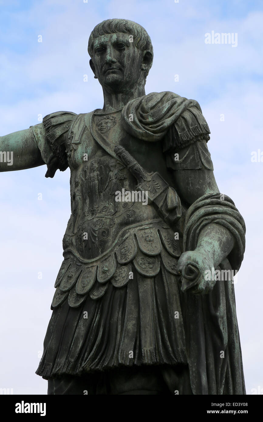Bronze statue of Julius Caesar (100-44 BC). Forum of Trajan. Rome. Italy. Stock Photo