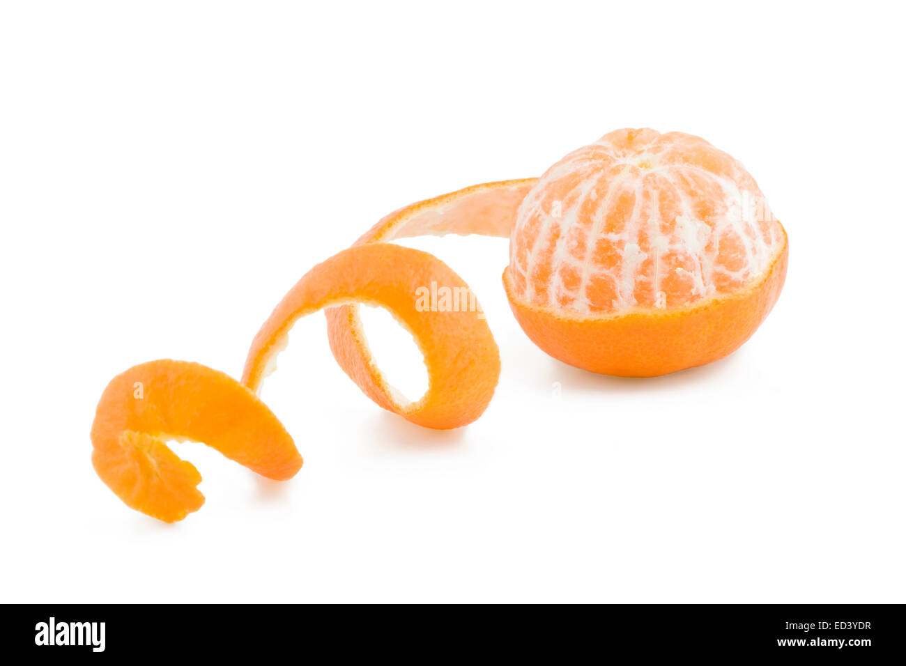 Juicy peeled tangerine isolated on white background Stock Photo - Alamy