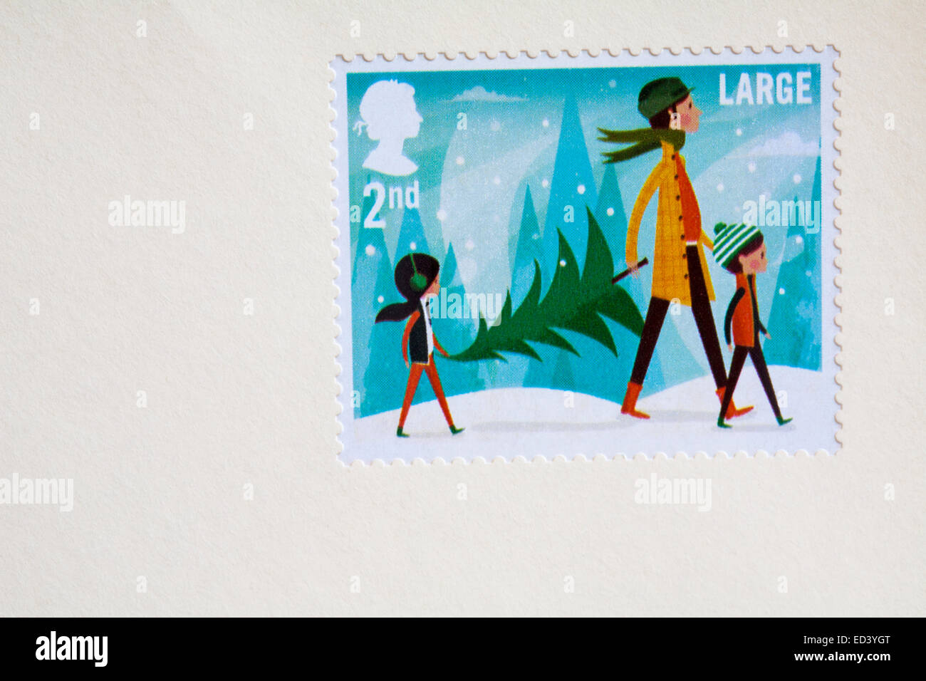 2nd class Large Christmas stamp on envelope Stock Photo Alamy