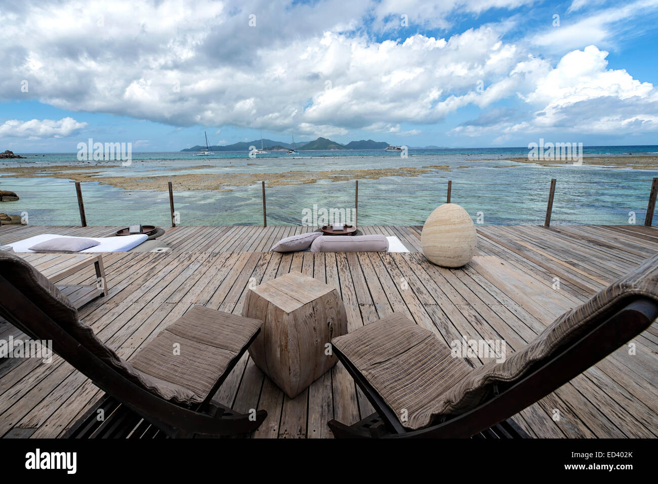 Le Domaine de L'Orangeraie Resort in La Digue, Seychelles Stock Photo