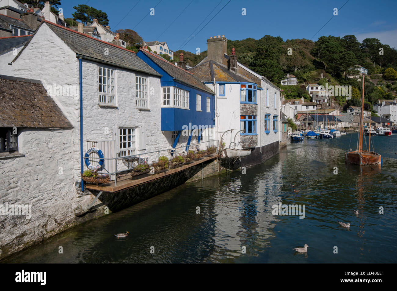 Polperro and its boats, Cornwall,England Stock Photo