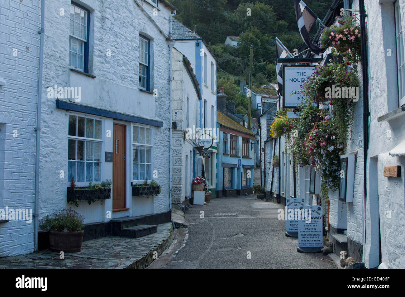 Village street, Polperro,Cornwall,England Stock Photo Alamy