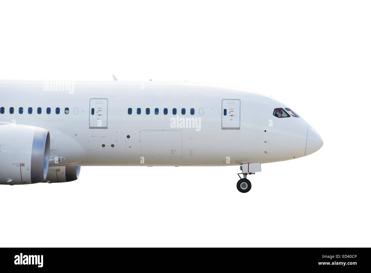 Side view of commercial airplane Stock Photo