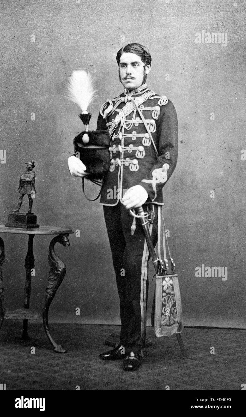 Victorian Hussar officer C.1880s Stock Photo