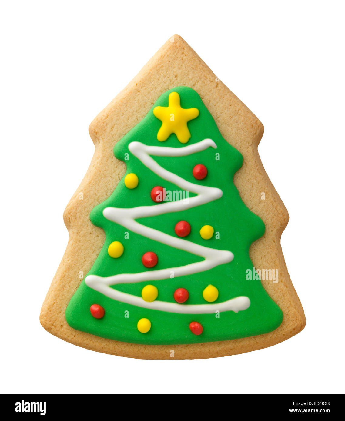 Gingerbread Christmas Tree with Decorations Stock Photo