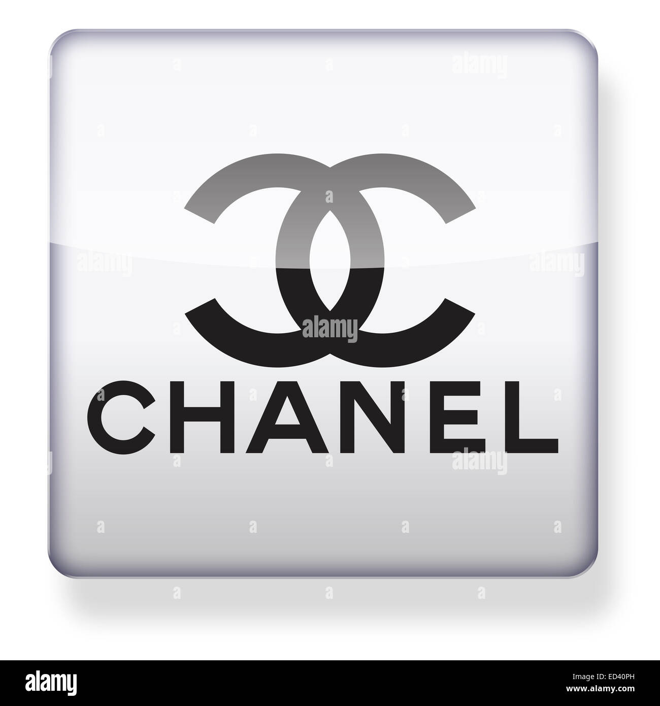 Chanel logo as an app icon. Clipping path included. Stock Photo