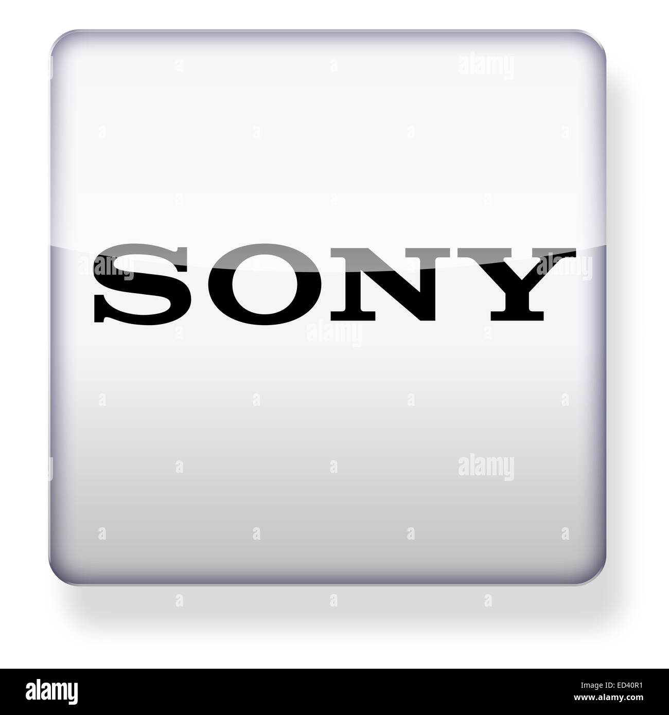 Sony logo as an app icon. Clipping path included. Stock Photo