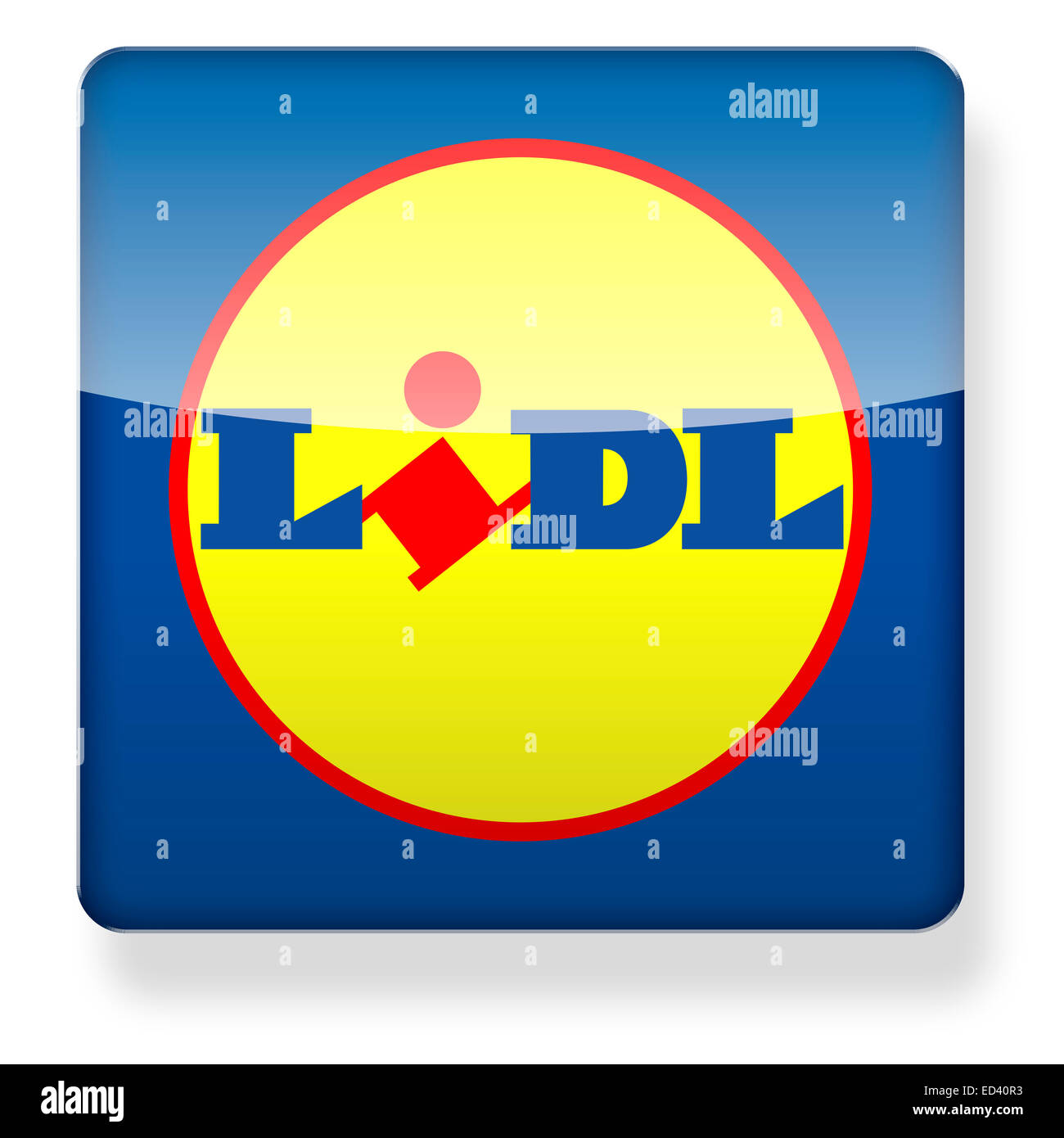 Lidl logo as an app icon. Clipping path included. Stock Photo