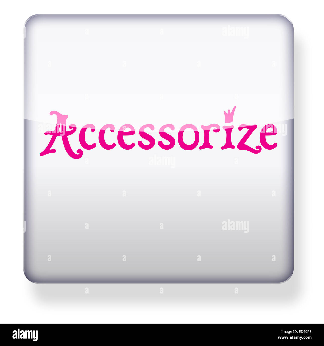 Accessorize logo as an app icon. Clipping path included. Stock Photo