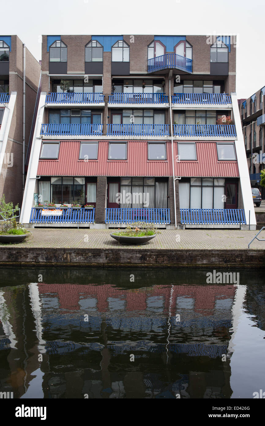 Modern apartment houses by the canal in Rotterdam city centre, Holland