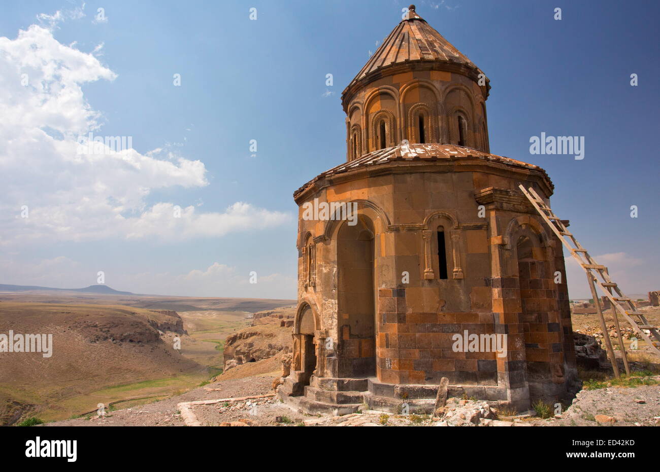 The church of St. Gregory of the Abughamrents at Ani, a remote ruined medieval Armenian Turkish city, north-east Turkey Stock Photo
