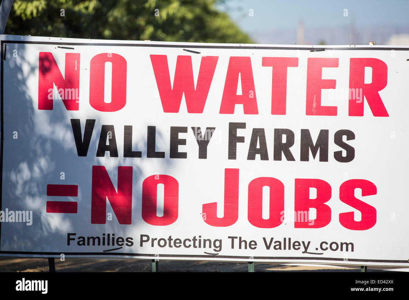 A sign about California's ongoing catastrophic drought in the Central