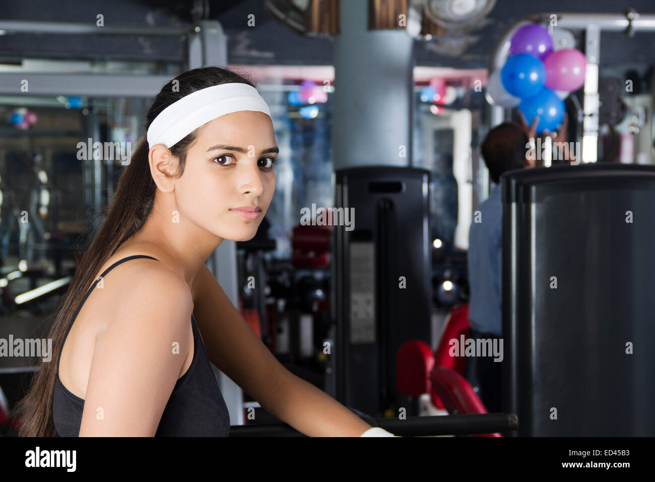 1 indian Sports lady gym Exercising Stock Photo Alamy