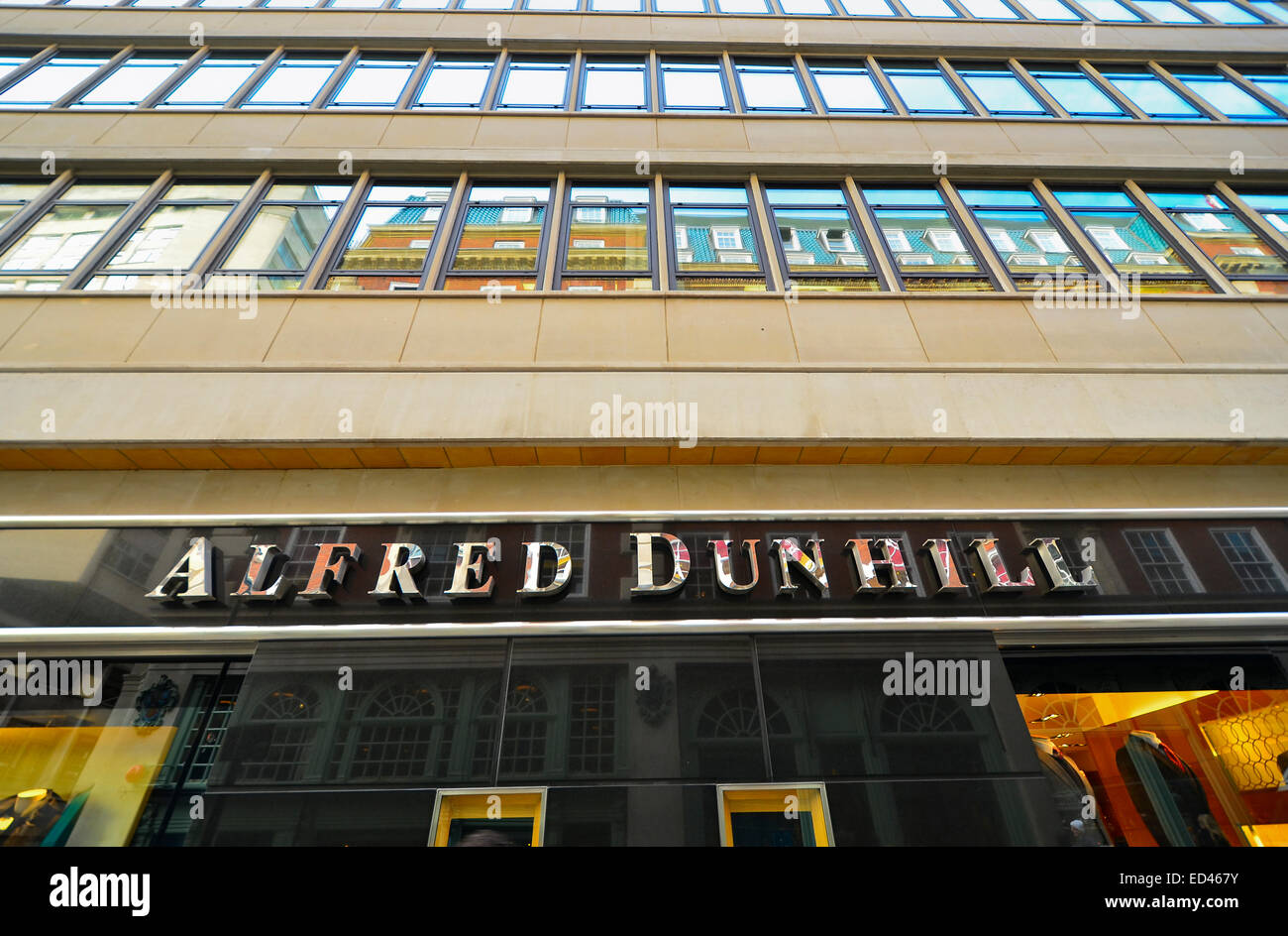 Exterior of the Alfred Dunhill, luxury goods supplier, Jermyn Street, London SW1 Stock Photo