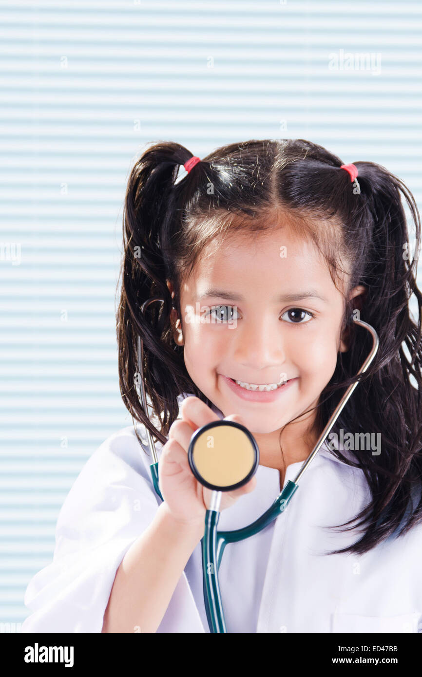 1 indian child girl Doctor Stock Photo - Alamy
