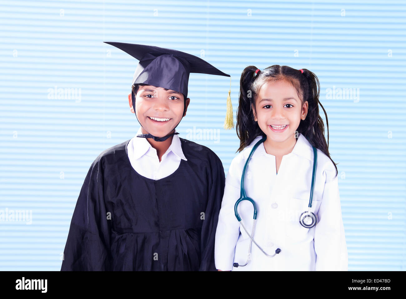 2 indian children doctor and Lawyer Stock Photo Alamy