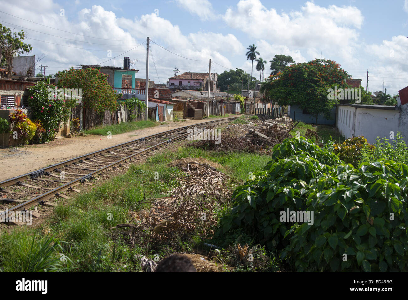 Cuban train tracks Stock Photo