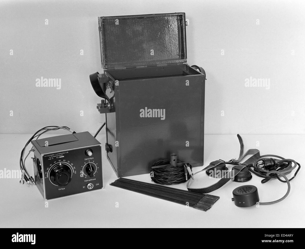 Short wave radio telephone made in Yleisradio's workshop Stock Photo