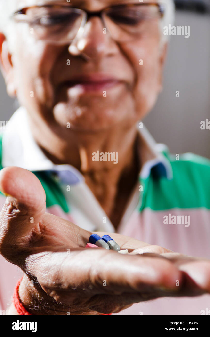 1 Indian Old Man Illness Capsule Stock Photo Alamy